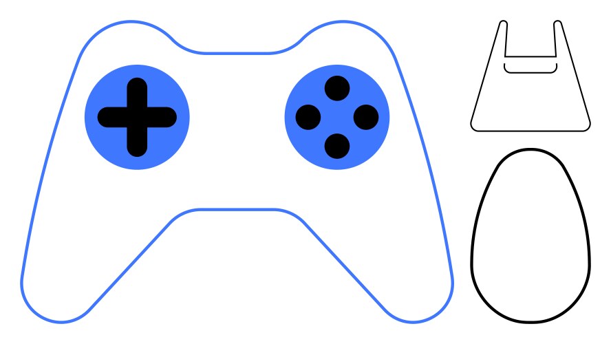 Minimalist game controller with buttons vector image