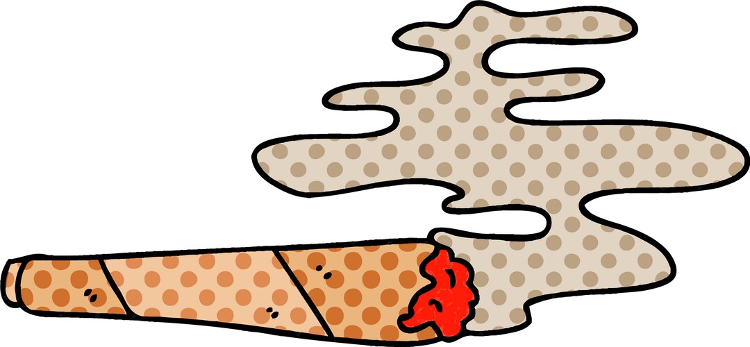 Cartoon Joint with Smoke Vector Image