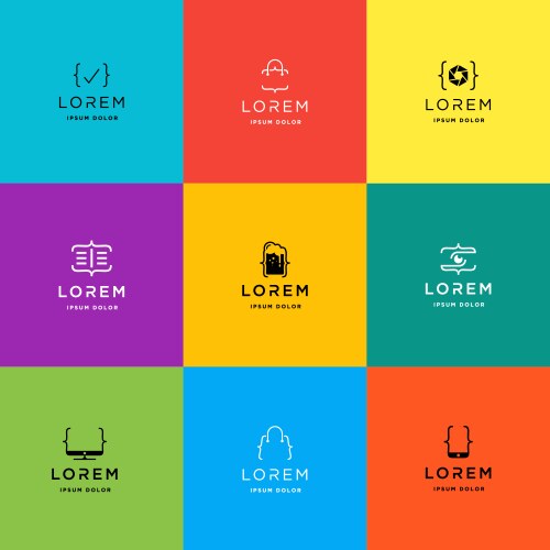 Code coding logo design set collection vector image