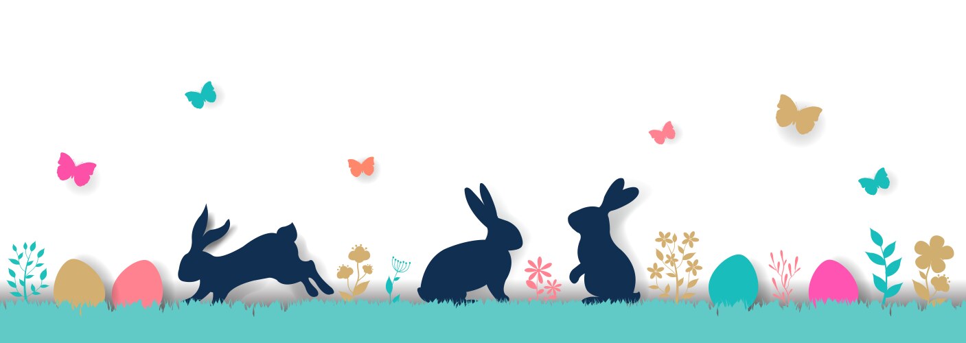 Easter bunny in the meadow Royalty Free Vector Image