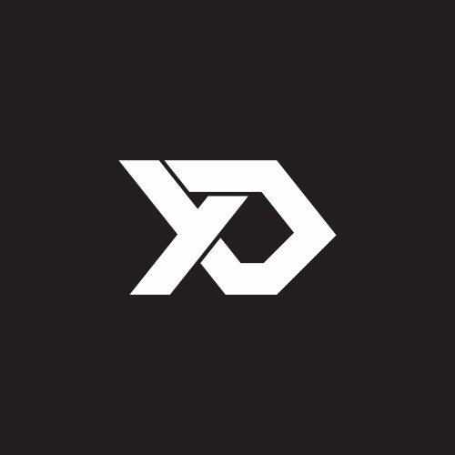Letter wd 3d flat geometric overlap logo Vector Image