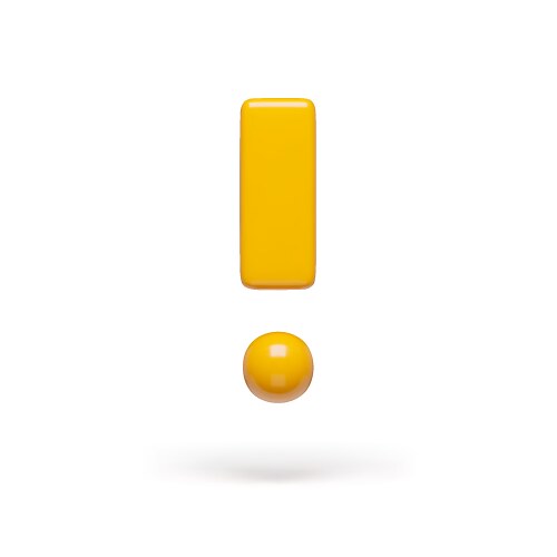 Yellow Triangle Button With Exclamation Point 3d Vector Image