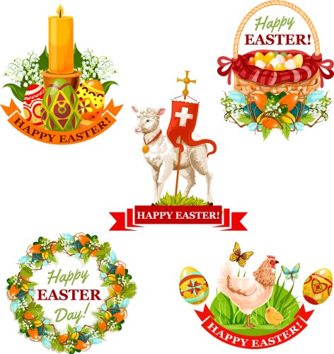 Easter Holiday Elements Collection Vector Image