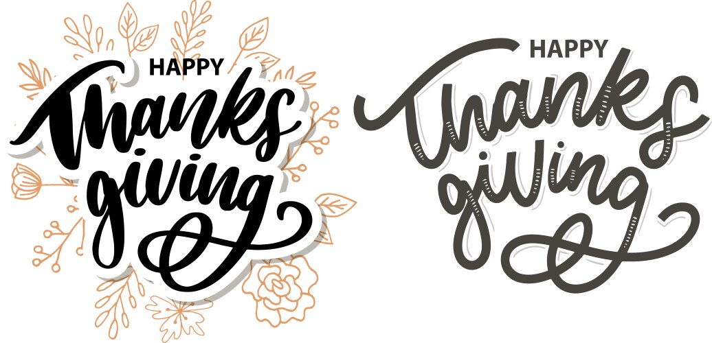 Happy thanksgiving brush hand lettering isolated vector image