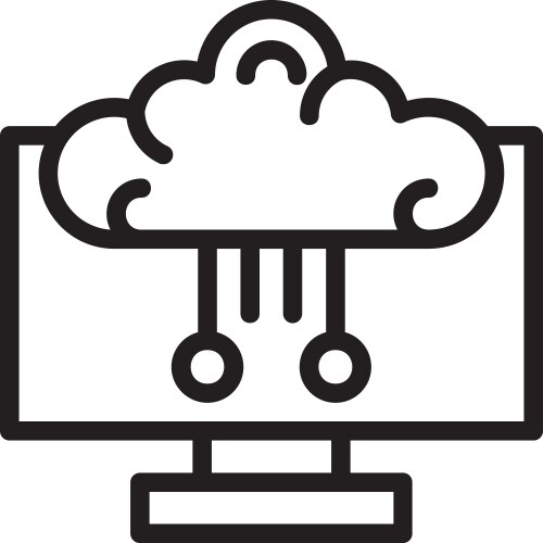 Brain computer interface linear style icon design vector image