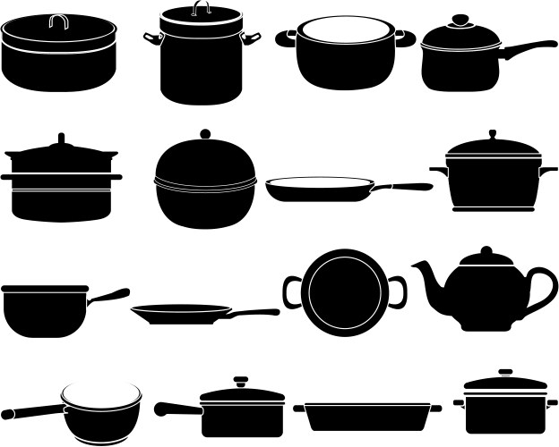 Crockery ceramic cookware blue porcelain bowls Vector Image
