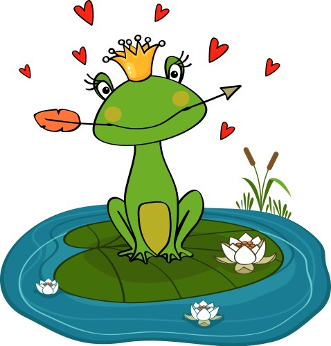 Cute Frog Princess Vector Image