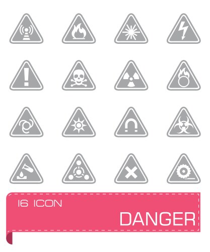 Danger icons set Royalty Free Vector Image - VectorStock