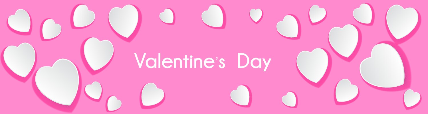 Image banner white hearts on a pink background vector image