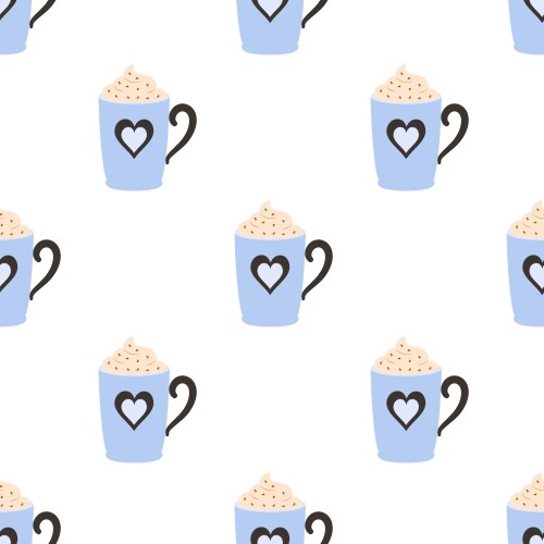 Warm drink cup seamless pattern Royalty Free Vector Image