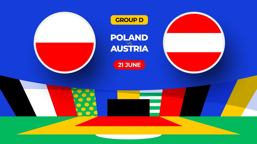 Poland vs austria football 2025 match versus 2025 Vector Image