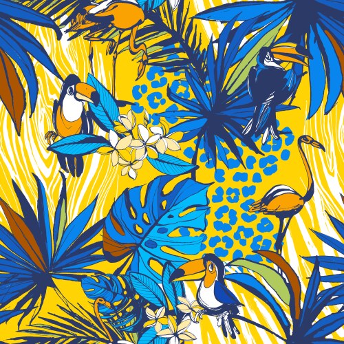 Tropical Floral Seamless Pattern Vector Image