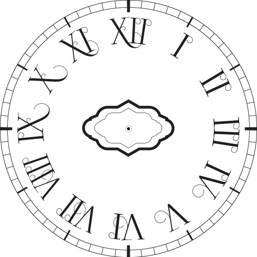 Vintage clock with roman numerals isolated Vector Image