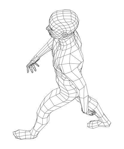 Wireframe walking man vector image