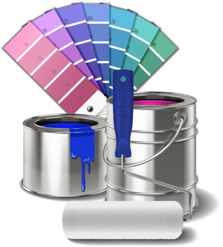 painting tools composition vector image