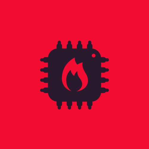 Cpu overheat icon vector image