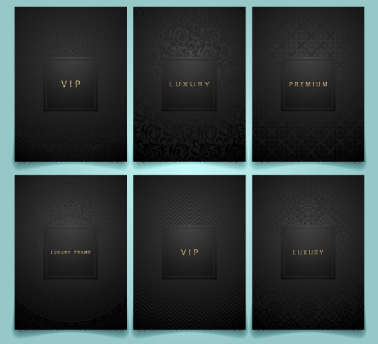 Set black packaging templates Vector Image