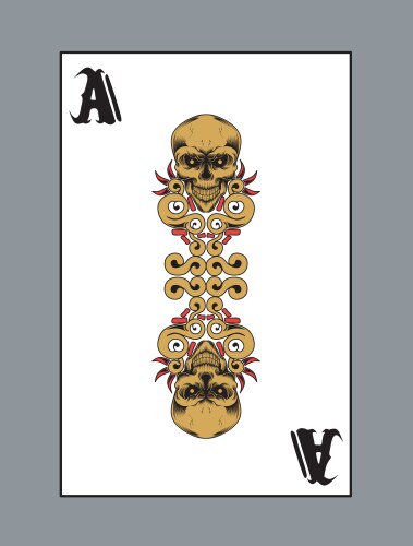 King skull on playing card Vector Image