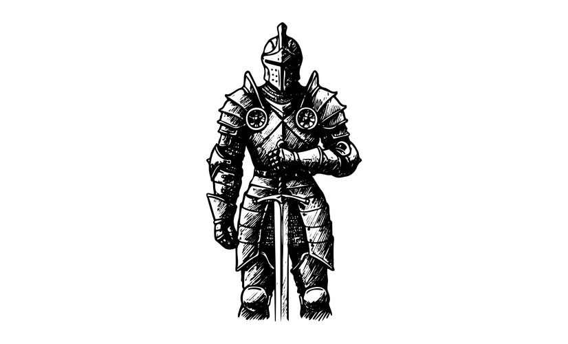 Medieval Knight with Sword Vector Image