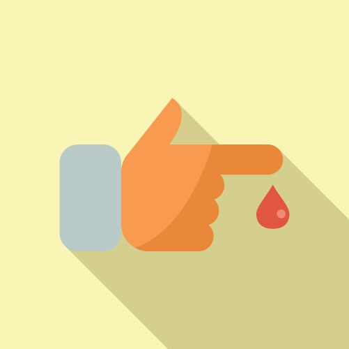 Finger blood pressure checker icon flat Royalty Free Vector