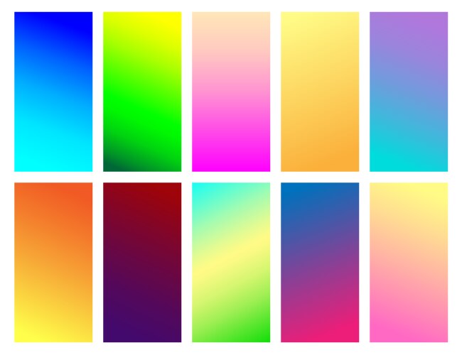 Set gradient backgrounds sea color palette Vector Image