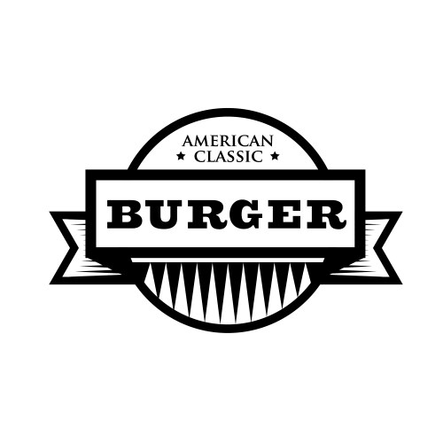 Burger - american classic vintage stamp Vector Image