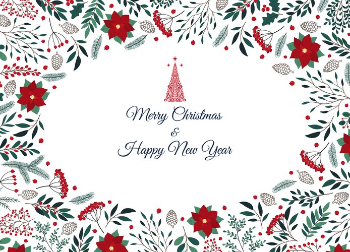 Hand drawn christmas invitation card Vector Image