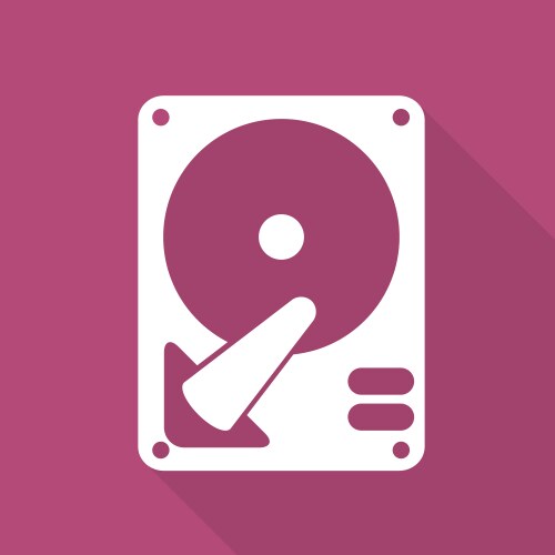 Hard disk flat icon hardware and hdd Royalty Free Vector