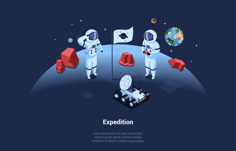 space expedition conceptual vector image