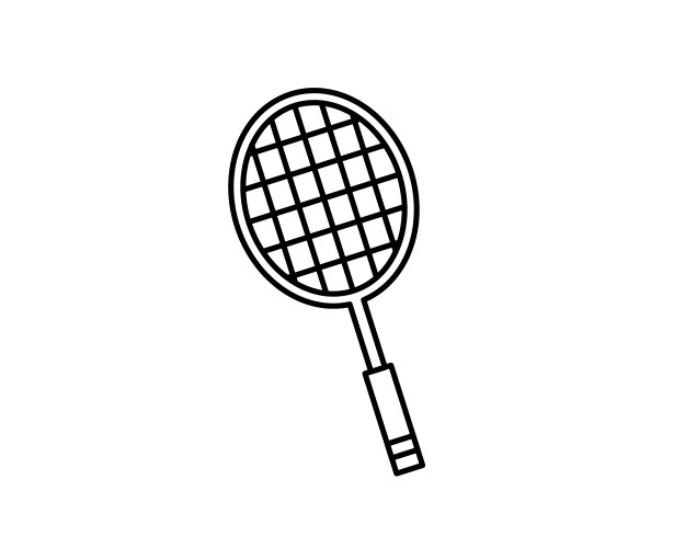 Tennis racket icon outline vector image