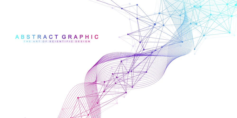 Digital network connect data lines and dots vector image