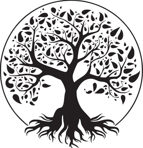 tree of life - minimalist and simple silhouette vector image