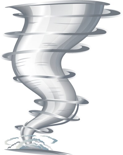 Glowing tornado with lightning Royalty Free Vector Image
