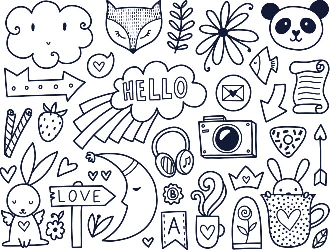Color doodles Royalty Free Vector Image - VectorStock
