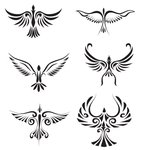Tribal Bird Tattoo Artwork Vector Image