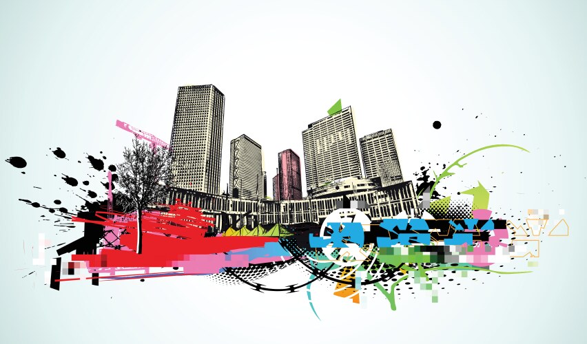 Cityscape background urban art Royalty Free Vector Image