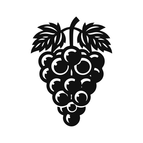 Minimalist grape silhouette in black and white Vector Image
