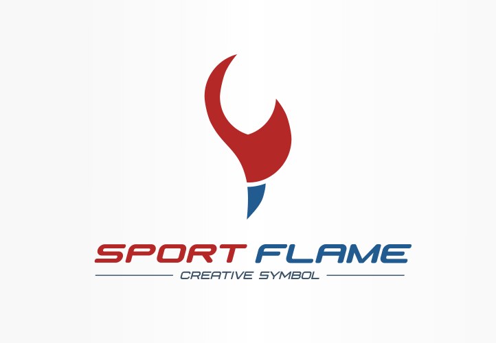 sport flame creative symbol concept energy award vector image