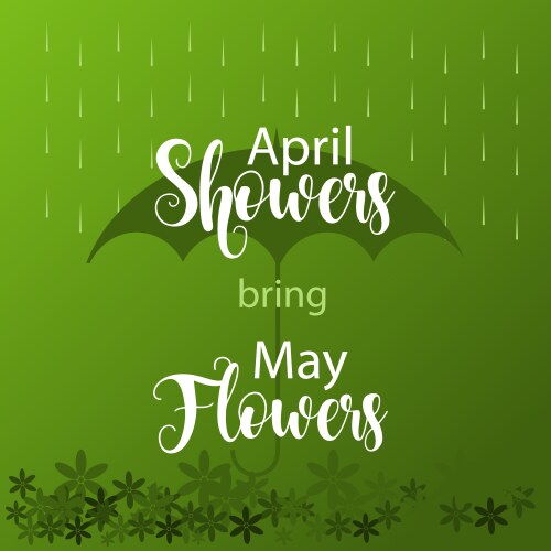 april showers bring may flowers template design vector image vector image