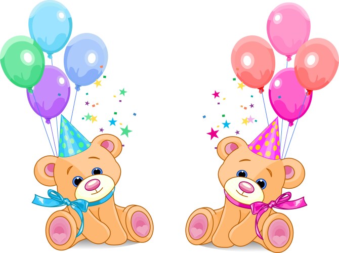 Teddy bear with pink gift Royalty Free Vector Image