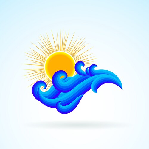 Sunwave Vector Sun wave ocean (6429874) – Royalty-Free Vector | VectorStock