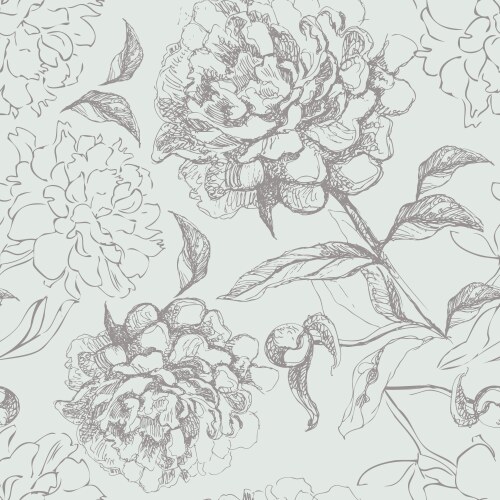 Peony seamless pattern Royalty Free Vector Image
