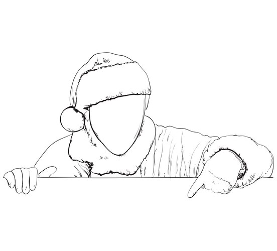 Santa Claus New Year Portrait Vector Image