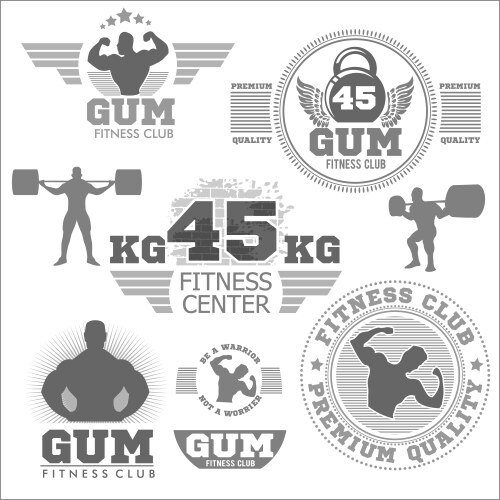 Fitness bodybuilding vintage label for flayer Vector Image