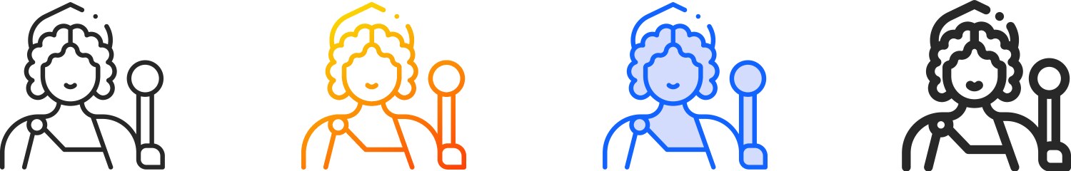 Hera iconthin linear gradient blue stroke Vector Image