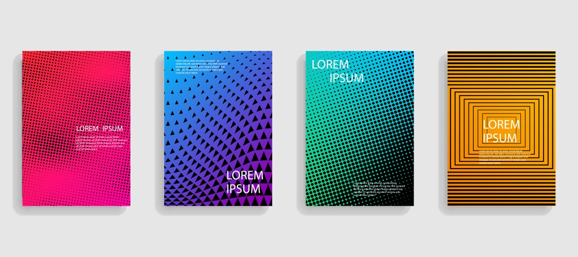 Minimalistic cover template set with gradients Vector Image