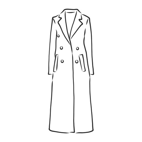 Autumn coat hand drawn raincoat sketch design Vector Image