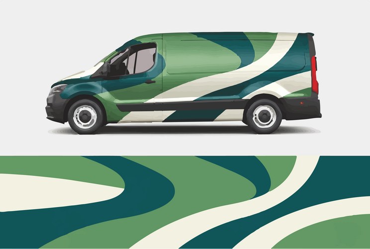 Green delivery van side view profile – Royalty-Free Vector | VectorStock