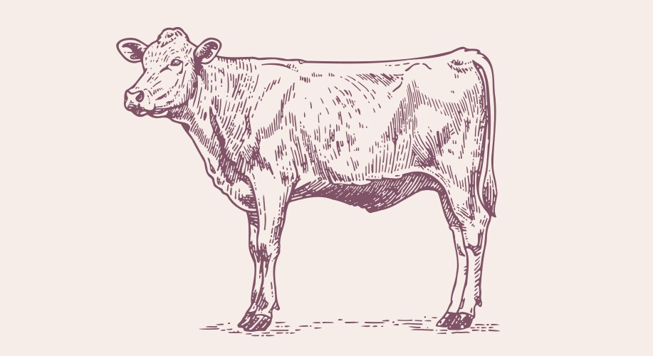 Cattle drawing Vector Images & Graphics for Commercial Use | VectorStock