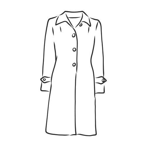 Autumn coat hand drawn raincoat sketch design Vector Image